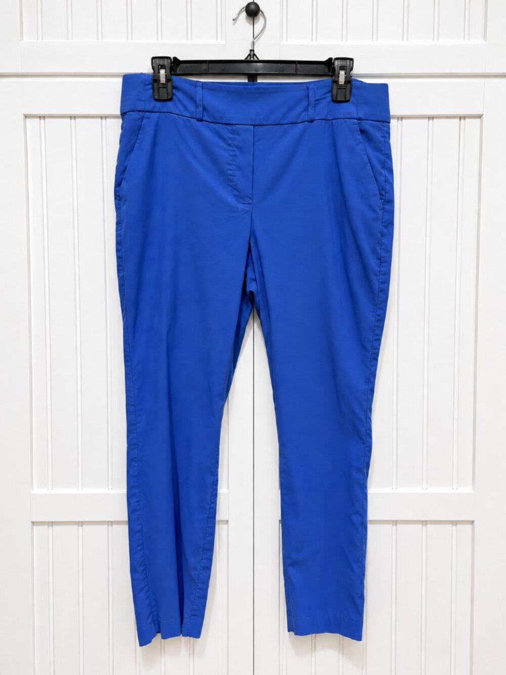 Cobalt Blue Tapered Ankle Career Pants with Stretch Size Large